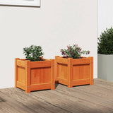 Garden Planters 2 pcs Wax Brown Solid Wood Pine 837399