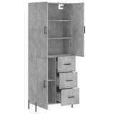 Highboard Concrete Grey 69.5x34x180 cm Engineered Wood 3195911