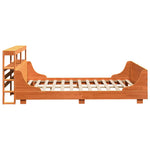 ZNTS Bed Frame without Mattress Wax Brown 140x200 cm Solid Wood Pine 3306461
