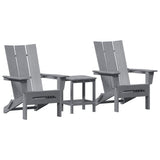 Garden Chair 3 pcs Light Grey 80.5 x 74.5 x 92 cm Polyethylene 3335825