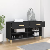 Shoe Cabinet Black 102x35x55 cm Engineered Wood 812817