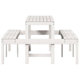 Picnic Table White 160x134x75 cm Solid Wood Pine 832563