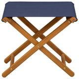 Deck Chair 2 pcs Solid Eucalyptus Wood Blue 42024893