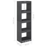 Book Cabinet Room Divider Grey 40x30x135.5 cm Pinewood 808145