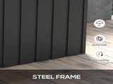 450L Galvanised Steel Garden Storage Box, with Wheels - Dark Grey T3398P311636
