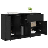 Sideboard with Drawer 3 pcs Black oak Engineered Wood 3416163