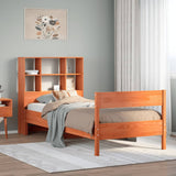 Bookcase Bed without Mattress Wax Brown 90x190 cm Small Single Solid Wood Pine 3323010
