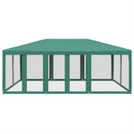 Party Tent with 10 Mesh Sidewalls Green 6x4 m HDPE 4010068