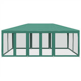 Party Tent with 10 Mesh Sidewalls Green 6x4 m HDPE 4010068
