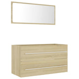 2 Piece Bathroom Furniture Set Sonoma Oak Engineered Wood 804848