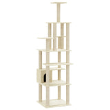 Cat Tree with Sisal Scratching Posts Cream 183 cm 171482