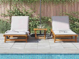 Sun Lounger Set of 3 Acacia Wood Brown Solid Acacia Wood 3325205