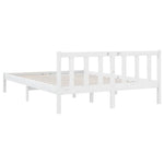 810063 Bed Frame without Mattress White Solid Wood 140x190 cm