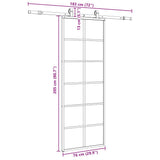 Sliding Door with Hardware Set Black 76x205 cm ESG Glass 3375790
