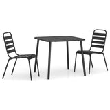 Garden Dining Set Anthracite Steel Small Stackable 3187987