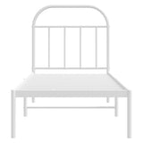 Metal Bed Frame without Mattress with Headboard White 75x190cm 353674