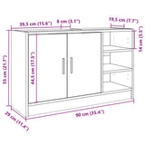 Sink Cabinet Concrete Grey 90x29x55 cm Engineered Wood 848125
