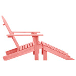 Garden Adirondack Chair with Ottoman Solid Fir Wood Pink 315867