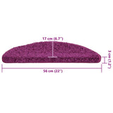 Stair Mats 30 pcs 56x17x3 cm Violet Half Round 3365804