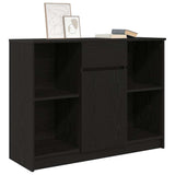 Sideboard with Drawer Black Oak 101x35x76 cm Engineered Wood 861563