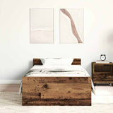Bed Frame without Mattress Old Wood 75x190 cm Engineered Wood 862310