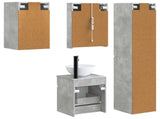 Bathroom Cabinet Set 5 pcs Concrete Grey 43 x 11.5 x 60.5 cm 3407354