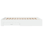 ZNTS Bed Frame with Drawers without Mattress White 150x200 cm King Size 3280377