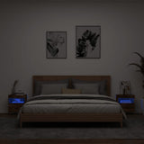 TV Wall Cabinets with LED Lights 2 pcs Smoked Oak 40x30x40 cm 837178