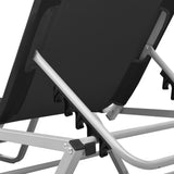 Sun Lounger Black and silver Aluminium, Textilene Standard 310525