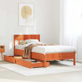 Bed Frame without Mattress Wax Brown 100x200 cm Solid Wood Pine 3301874