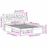 Bed Frame with Headboard Taupe 140 x 200 cm Solid Pine Wood 878817