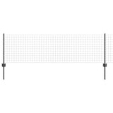 Euro Fence with Post 25 x 0.6 m PVC-Coated Steel Grey Mesh 3336095