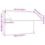 Manual Retractable Awning with LED 350 cm Yellow and Blue 145853