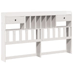 ZNTS Bookcase Bed without Mattress White 200x200 cm Solid Wood Pine 3322350