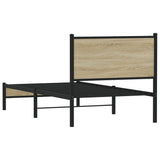 Metal Bed Frame without Mattress Sonoma Oak 90x190 cm Single 4007860