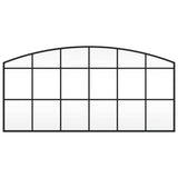 Wall Mirror Black 100x50 cm Arch Iron 358638