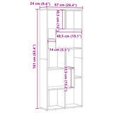 Bookcase Old Wood 67x24x161 cm Engineered Wood 856014