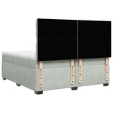 Box Spring Bed with Mattress Light Grey 200x200 cm Velvet 3291008