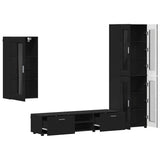 TV Cabinet Set with Drawer FLORIN 3 pcs Black Engineered Wood 3397945