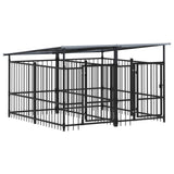 Outdoor Dog Kennel with Roof Steel 3.75 m 3124589