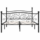 Bed Frame without Mattress with Slatted Base Black Metal 140x200 cm 284457
