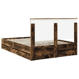 Bed Frame with Drawer Smoked Oak 140 x 200 cm Engineer Wood 3411114