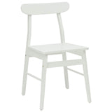 Dining Chair 2 pcs White 43 x 44.5 x 77 cm Solid Rubber Wood 42020489