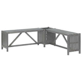 Garden Bench Grey Solid Acacia wood Medium Garden Bench Rustic 311824