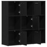 Book Cabinet Black Oak 90x28x90 cm Engineered Wood 862503
