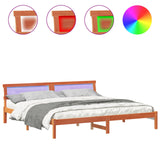 Bed Frame with Headboard Wax Brown 180 x 200 cm Solid Pine Wood 872811