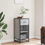 Sideboard Grey Sonoma 35.5x35x76 cm Engineered Wood and Metal 848957