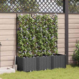 Garden Planter 3 pcs Black 120 x 40 x 143 cm Plastic 42002840