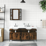 3 Piece Bathroom Cabinet Set Smoked Oak Engineered Wood 3214727