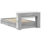Bed Frame with Storage Grey Sonoma 100 x 200 cm Engineered Wood 3433547